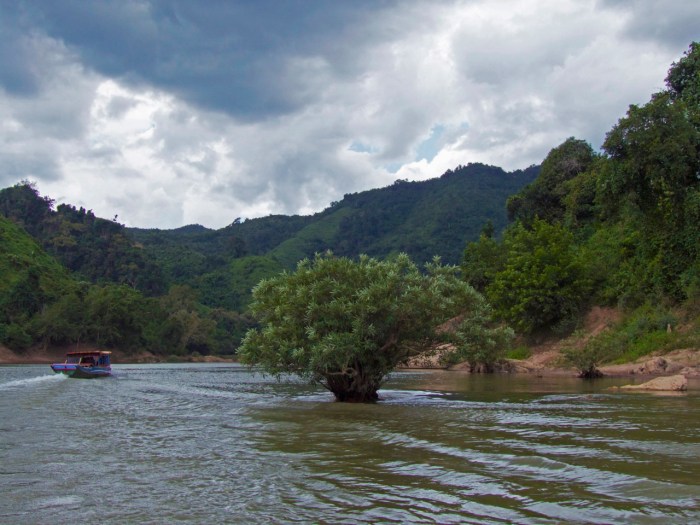 Heading up the river