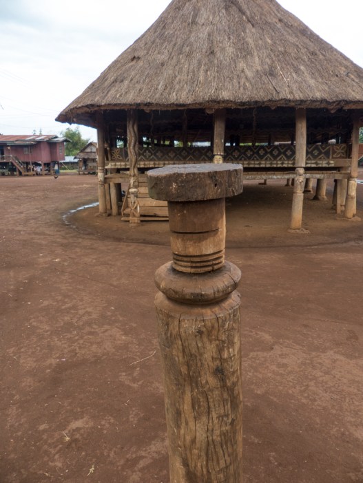 Buffalo Hitch for sacrifice with Community House behind