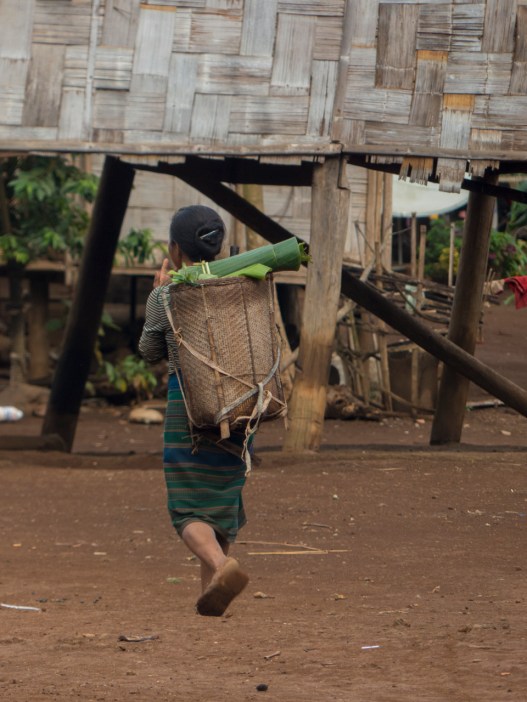 Woman carrying basket