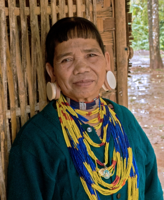Lawee woman dressed in traditional costume with tribal earings