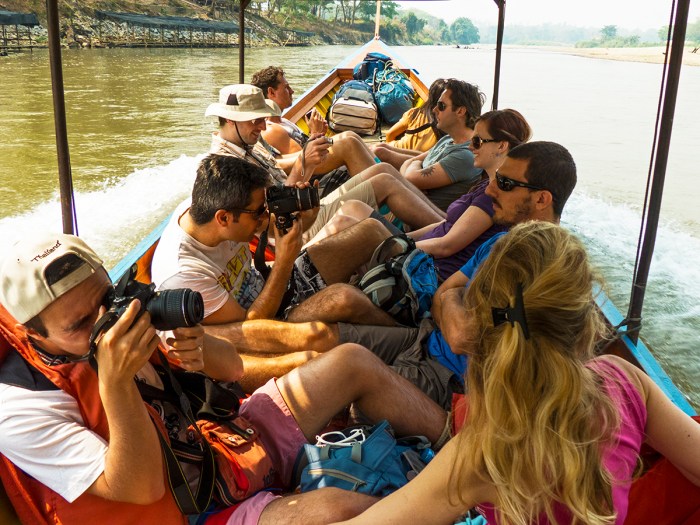 Tourists going to elephant camp