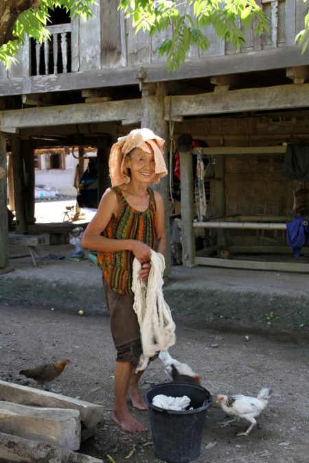 Another women is processing her thread