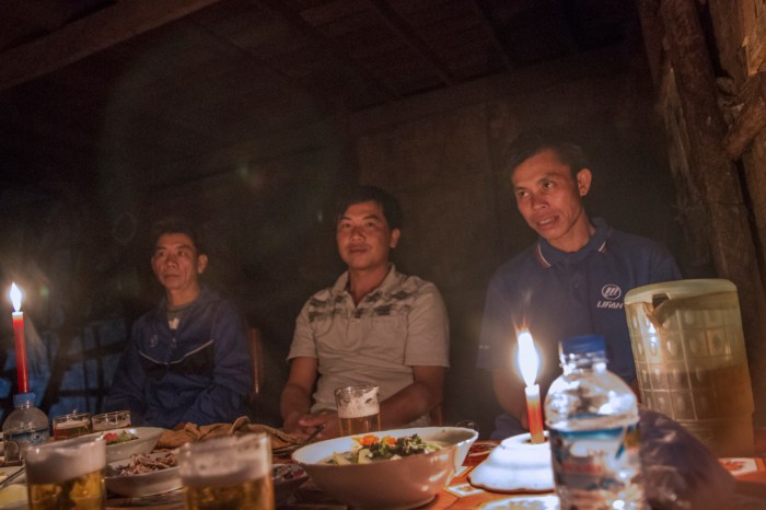 The cheif (left) and his friends at dinner