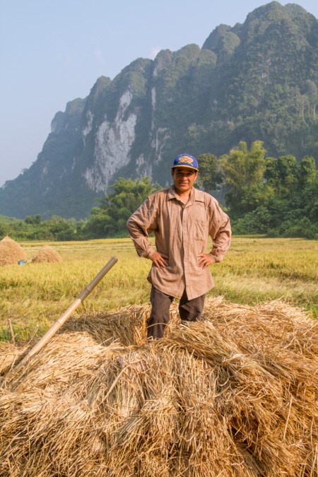 Man on his rice stupa