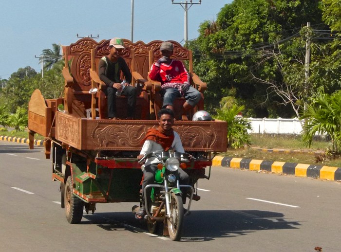 Cambodia - Moving furniture near Kampot